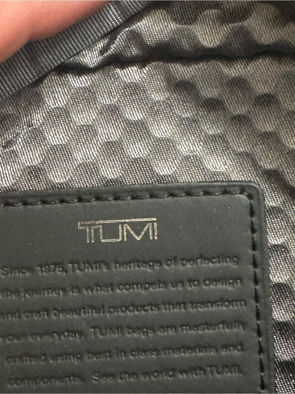 Tumi Black Nylon Crossbody Belt Bag with Silver Hardware